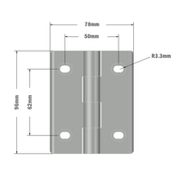 51-030-1 MODULAR SOLUTIONS ALUMINUM HINGE 45 BUTT W/HARDWARE